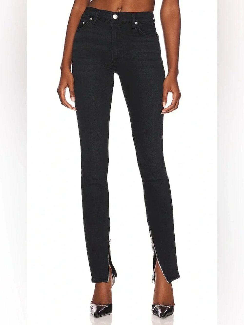 NWT GRLFRND Karla Black High Rise Ankle Zip Skinny Jeans Size 26